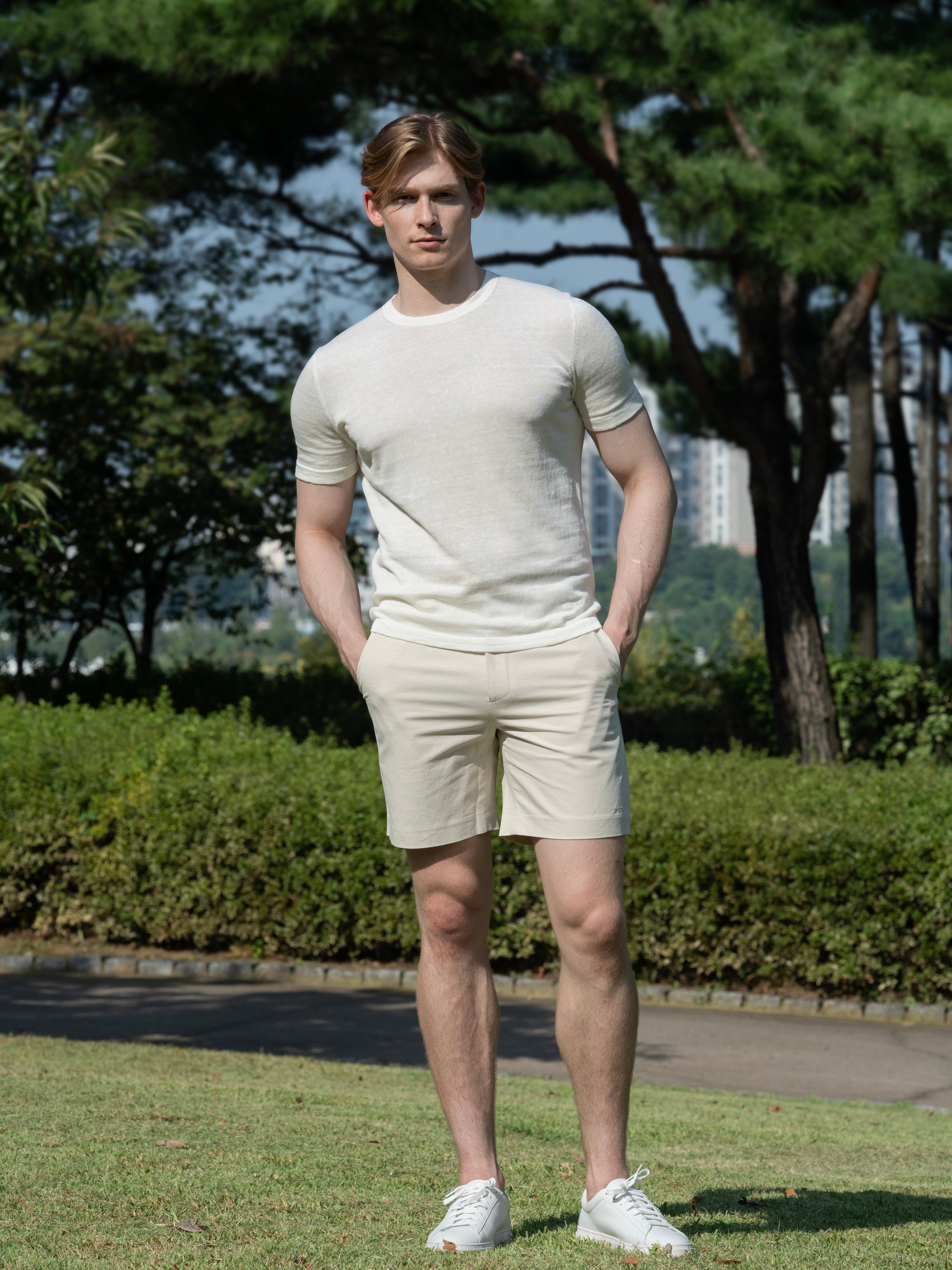 LINEN COTTON BLEND LIGHT SHORTS