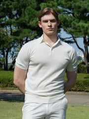 SILK COTTON BLEND POLO SHIRT