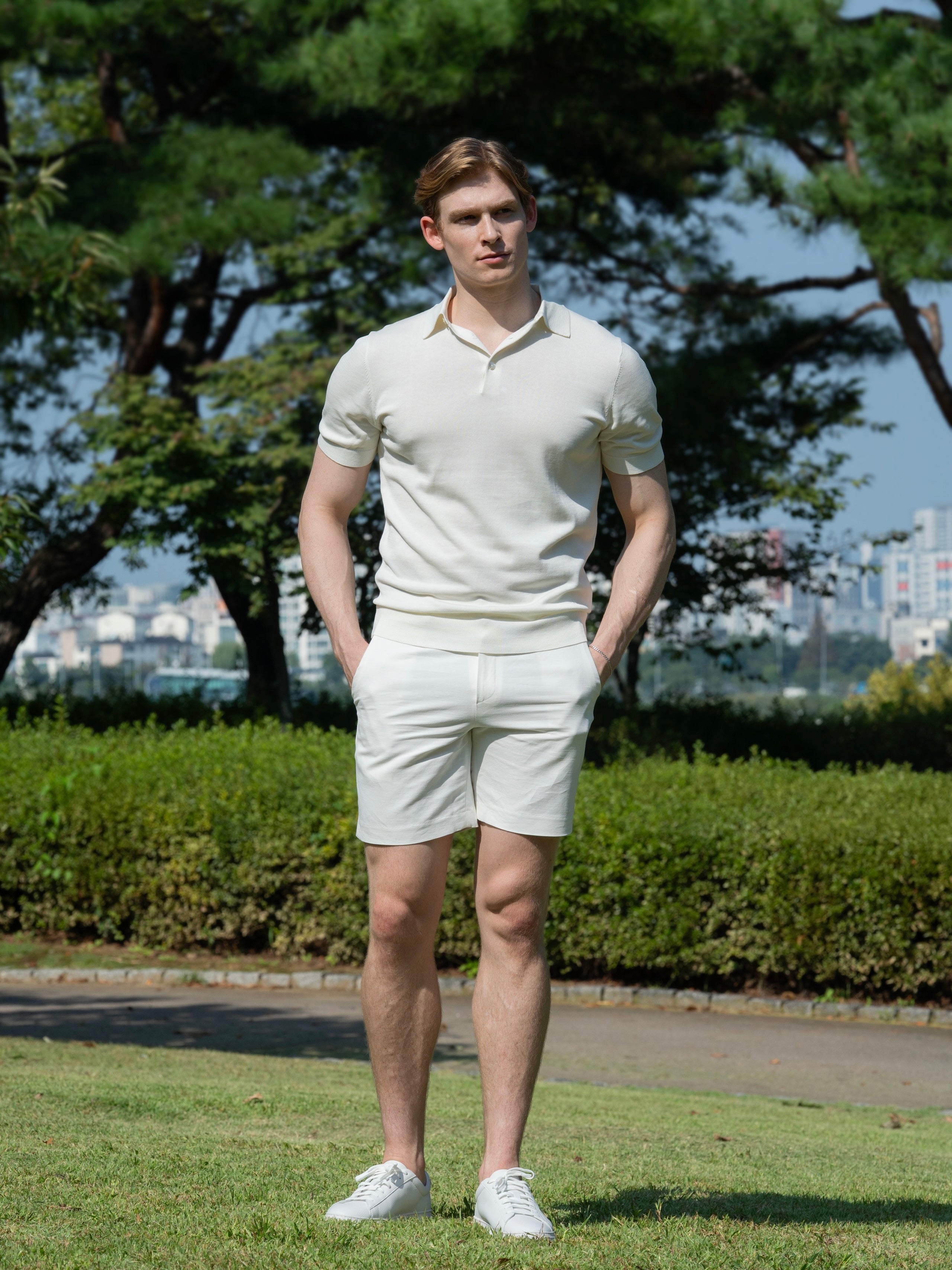 SILK COTTON BLEND POLO SHIRT