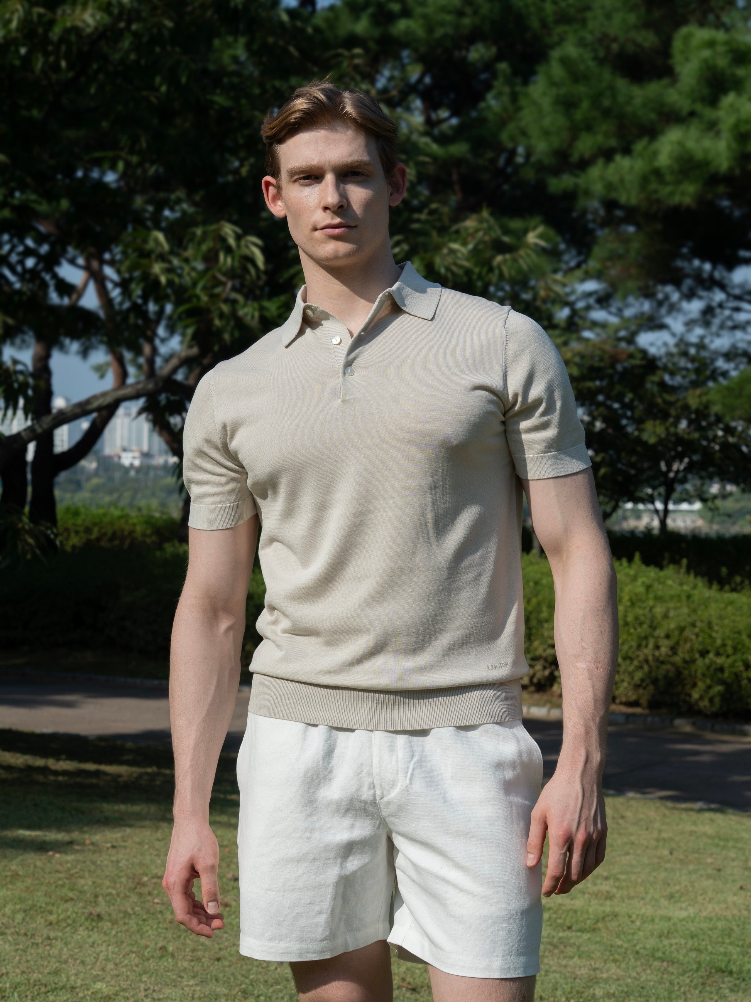 SILK COTTON BLEND POLO SHIRT