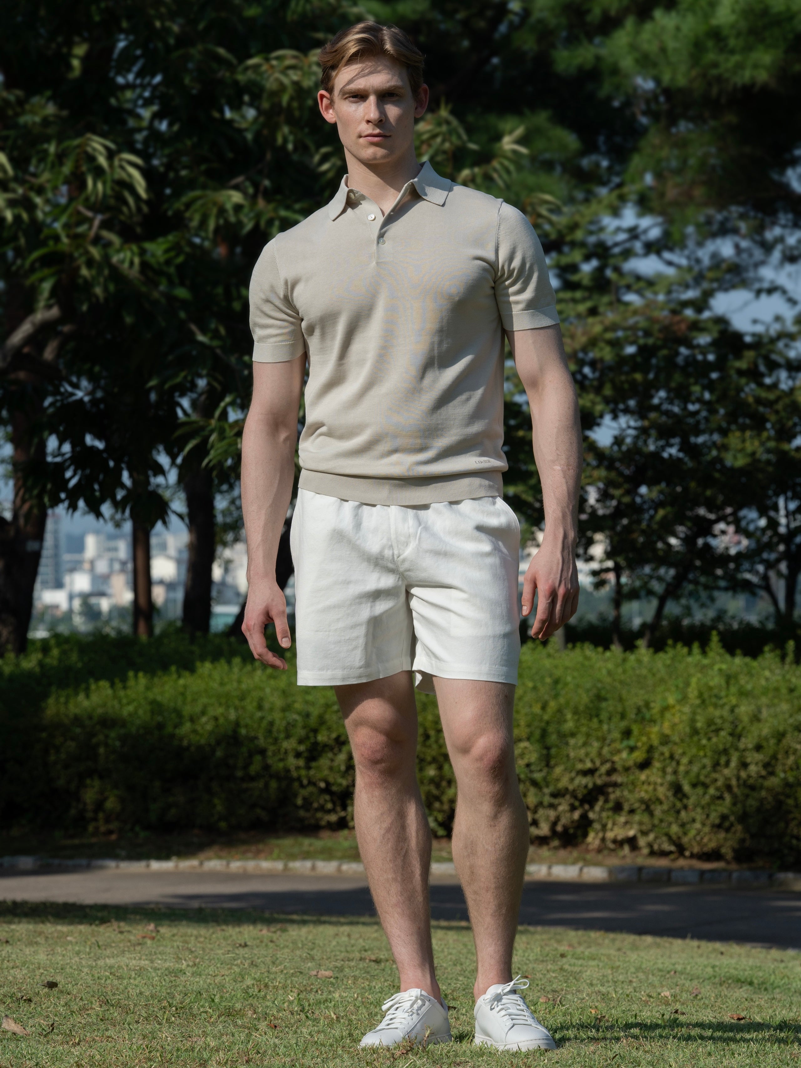 SILK COTTON BLEND POLO SHIRT