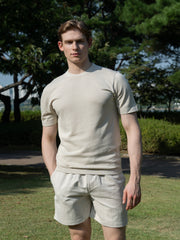 SILK COTTON BLEND ROUND TEE