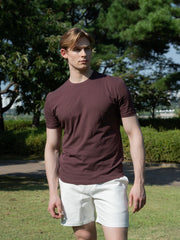 LINEN COTTON BLEND ROUND TEE