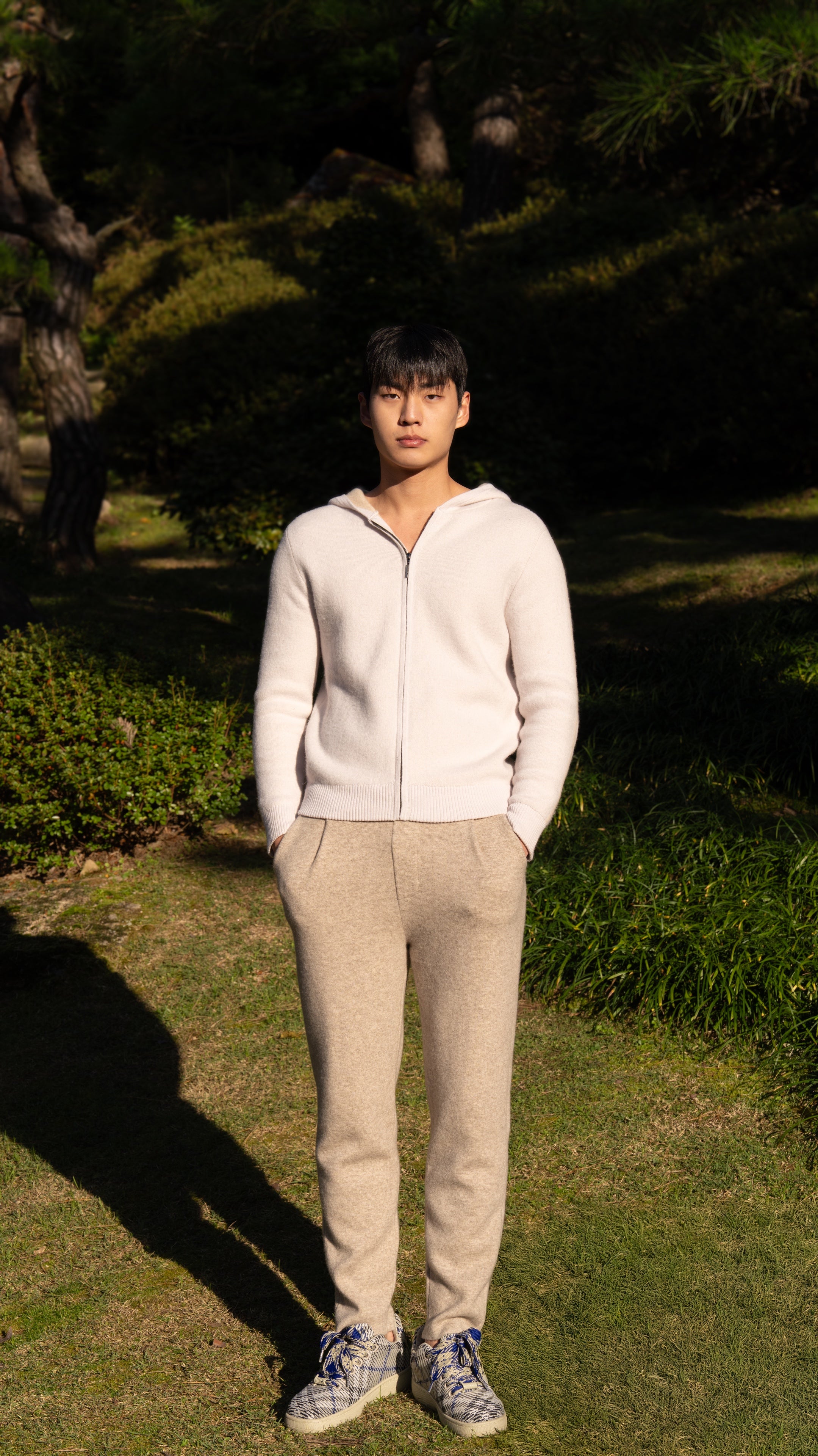 PURE CASHMERE WOOL BLEND WARM ZIP UP