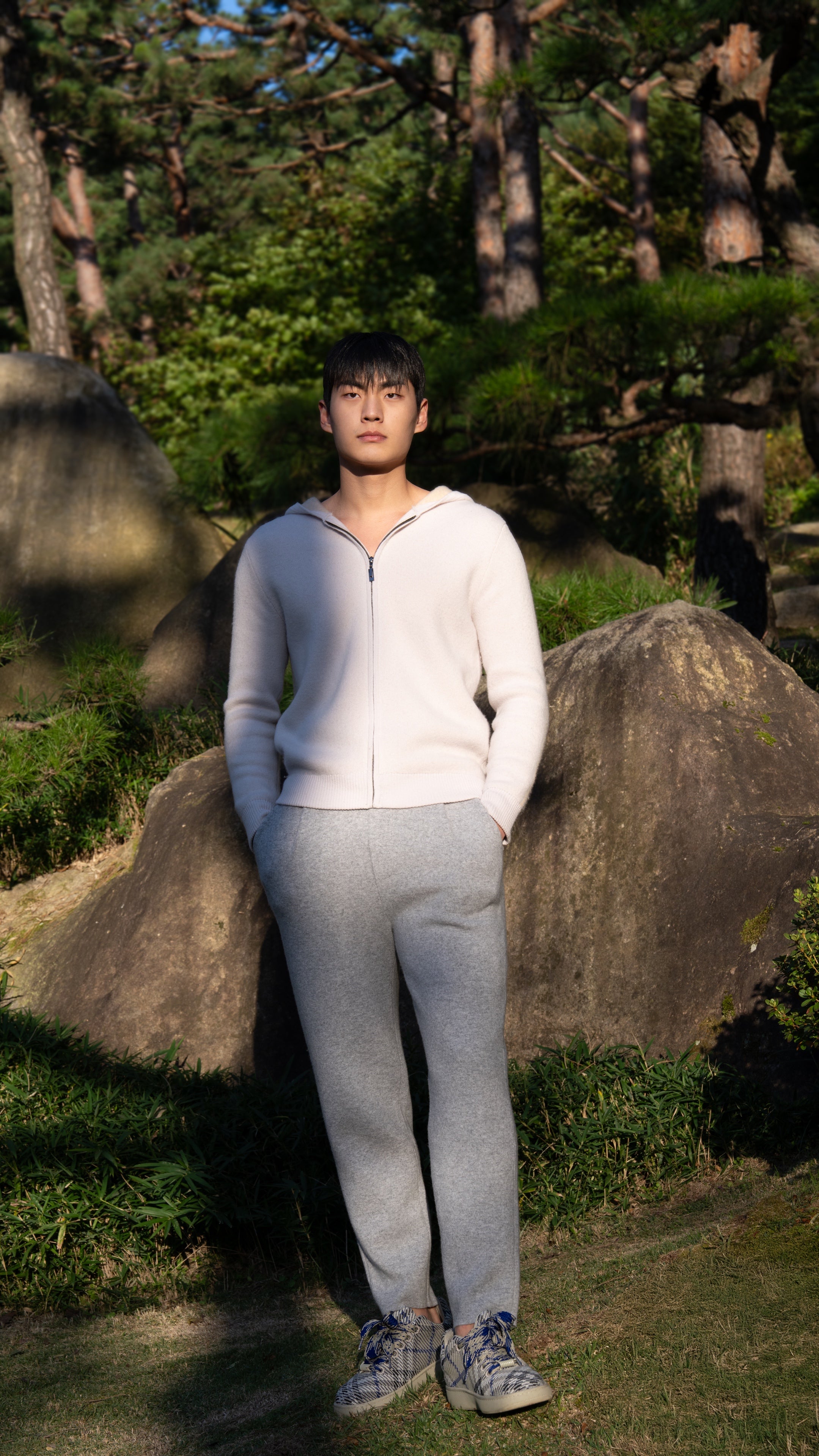 PURE CASHMERE WOOL BLEND PINTUCK PANTS