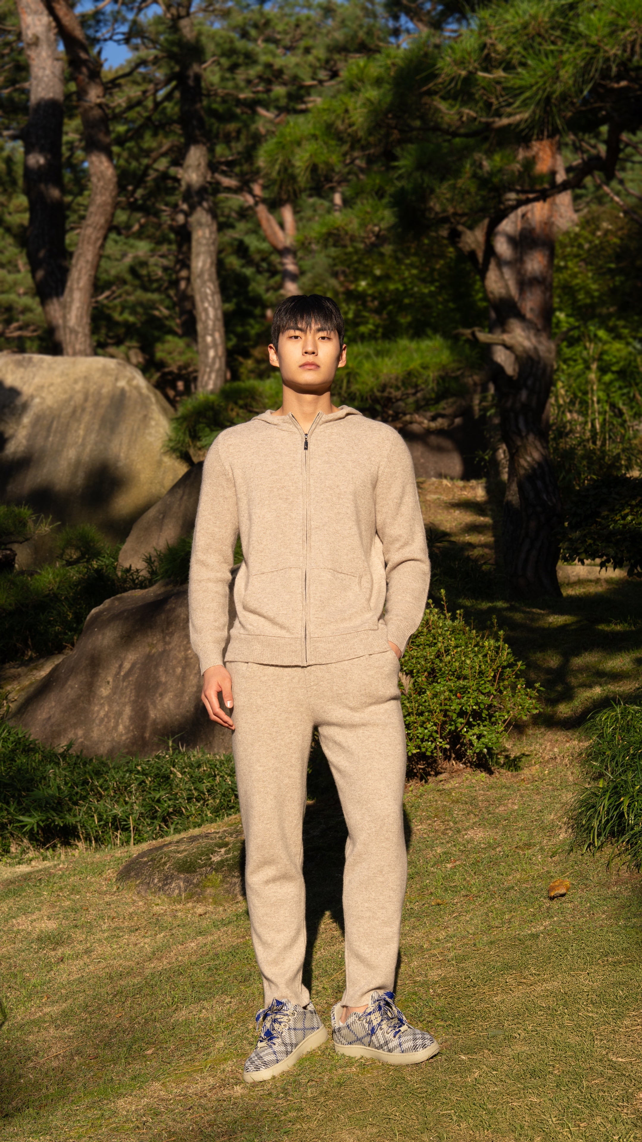 PURE CASHMERE WOOL BLEND WARM ZIP UP