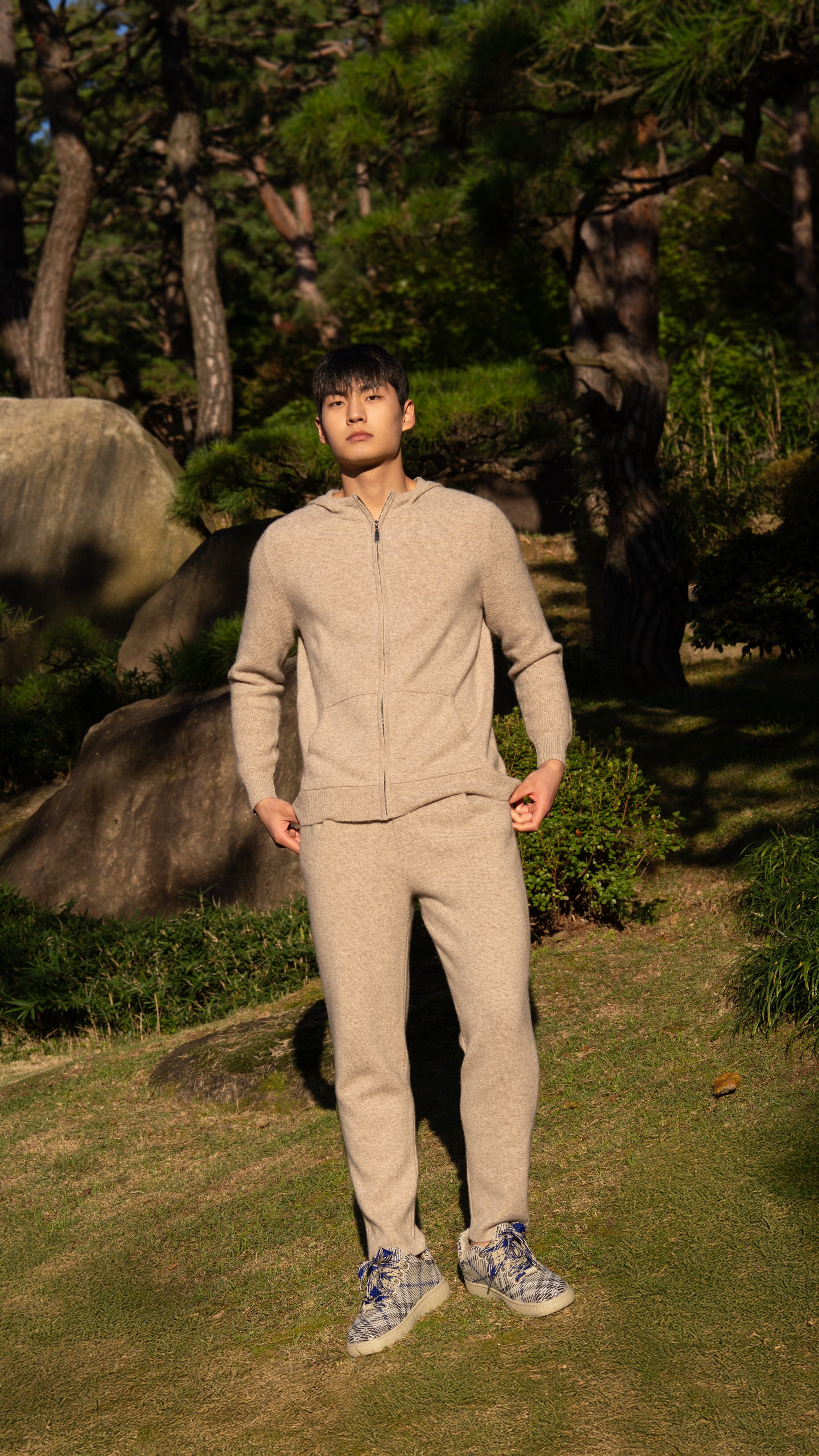 PURE CASHMERE WOOL BLEND WARM ZIP UP
