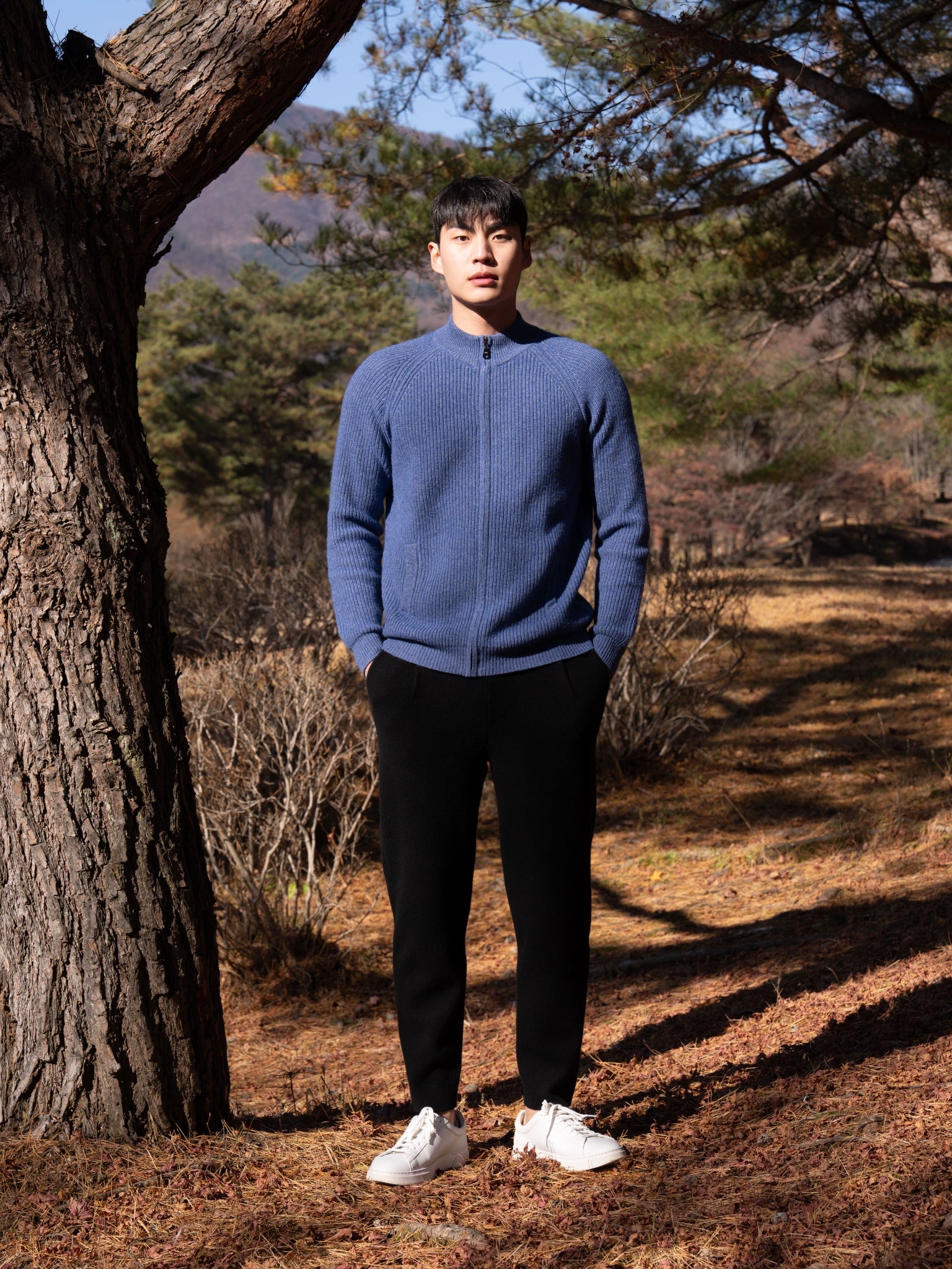 PURE CASHMERE WOOL BLEND PINTUCK PANTS