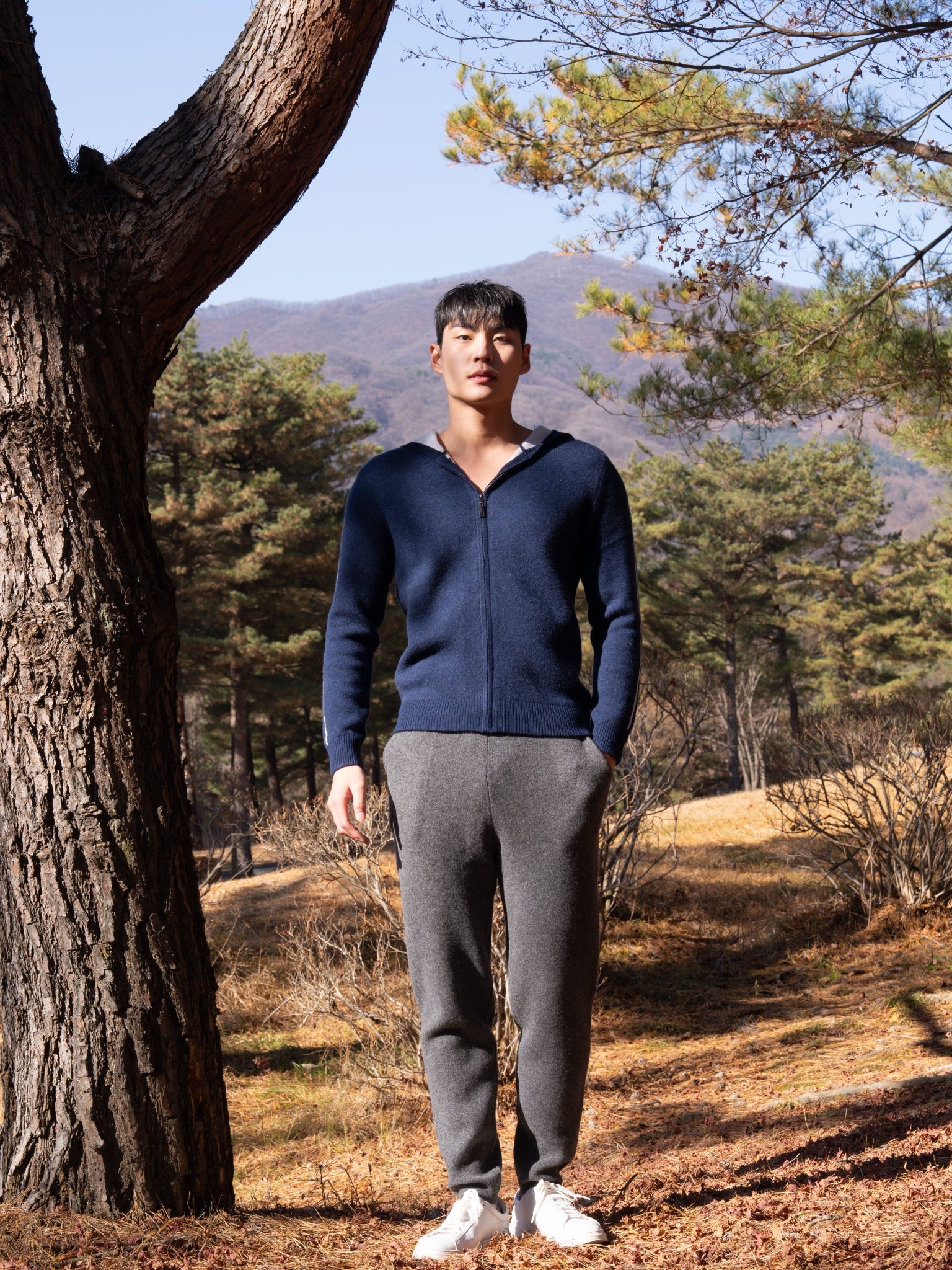 PURE CASHMERE WOOL BLEND WARM ZIP UP