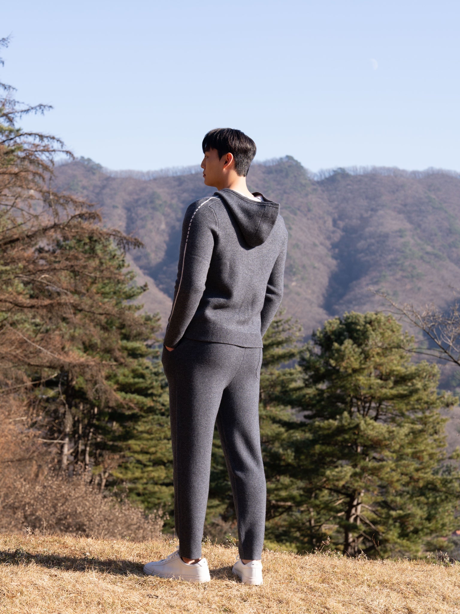 PURE CASHMERE WOOL BLEND PINTUCK PANTS