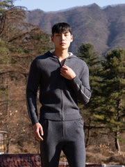 PURE CASHMERE WOOL BLEND WARM ZIP UP