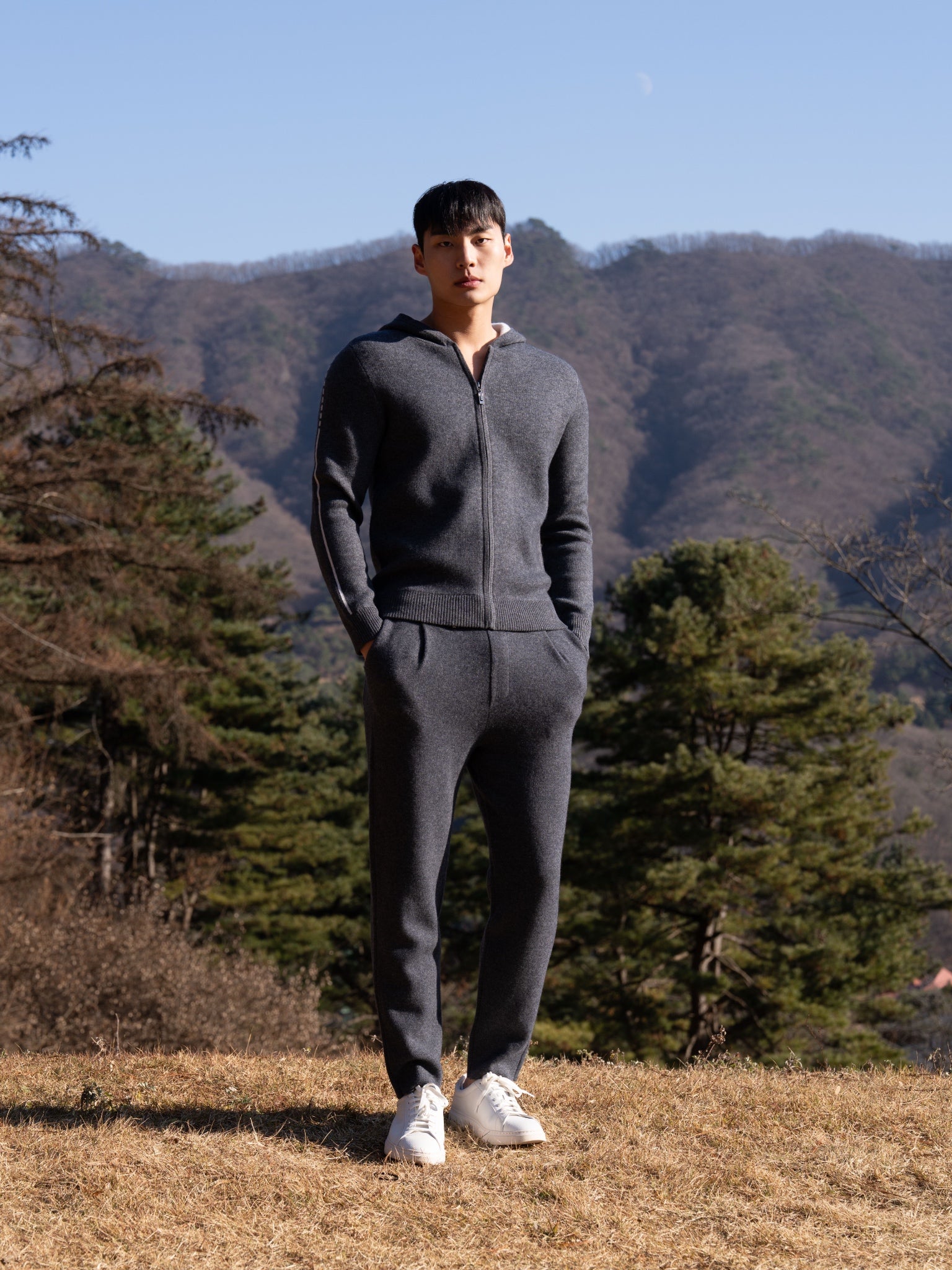 PURE CASHMERE WOOL BLEND PINTUCK PANTS