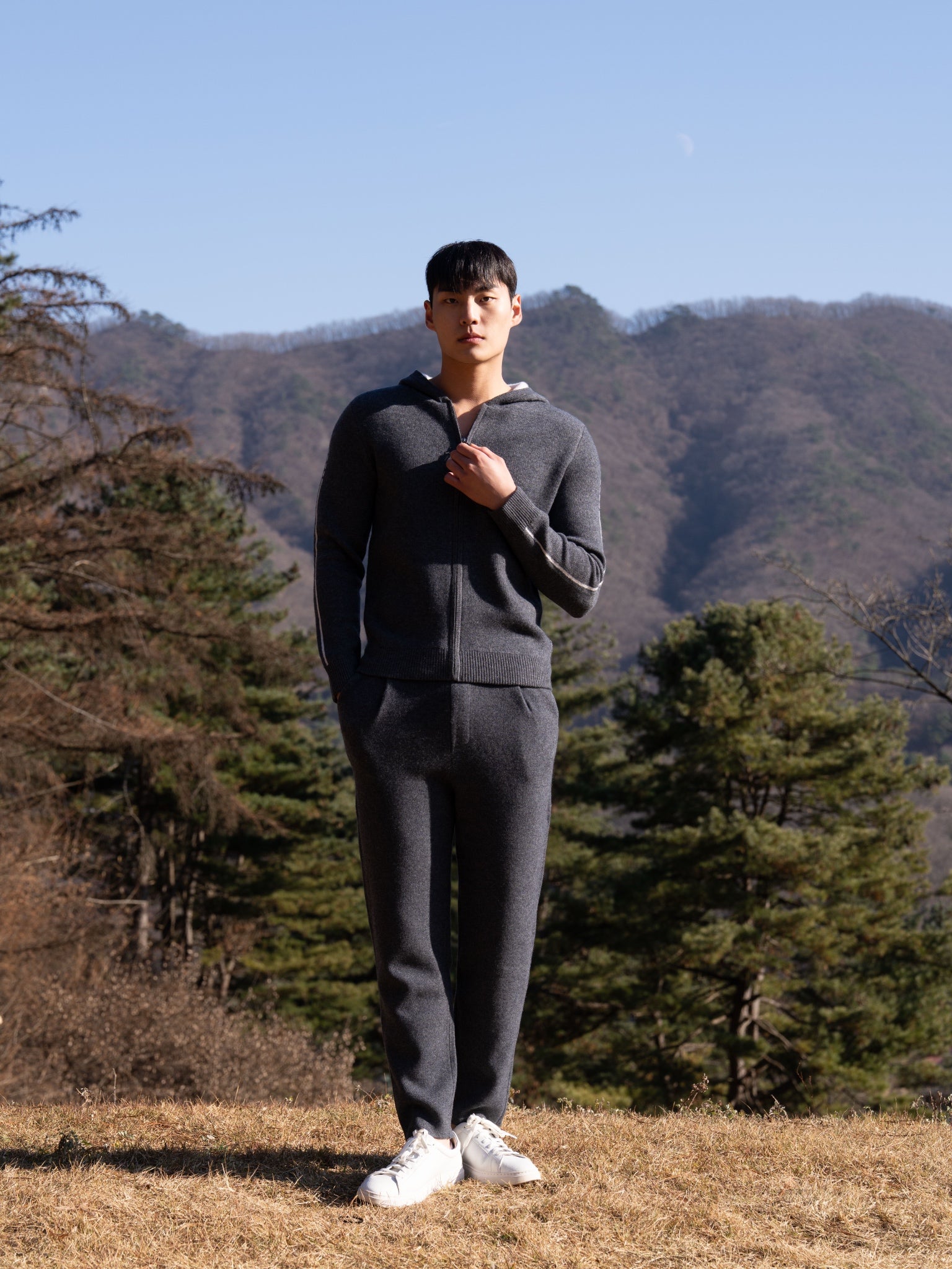 PURE CASHMERE WOOL BLEND PINTUCK PANTS