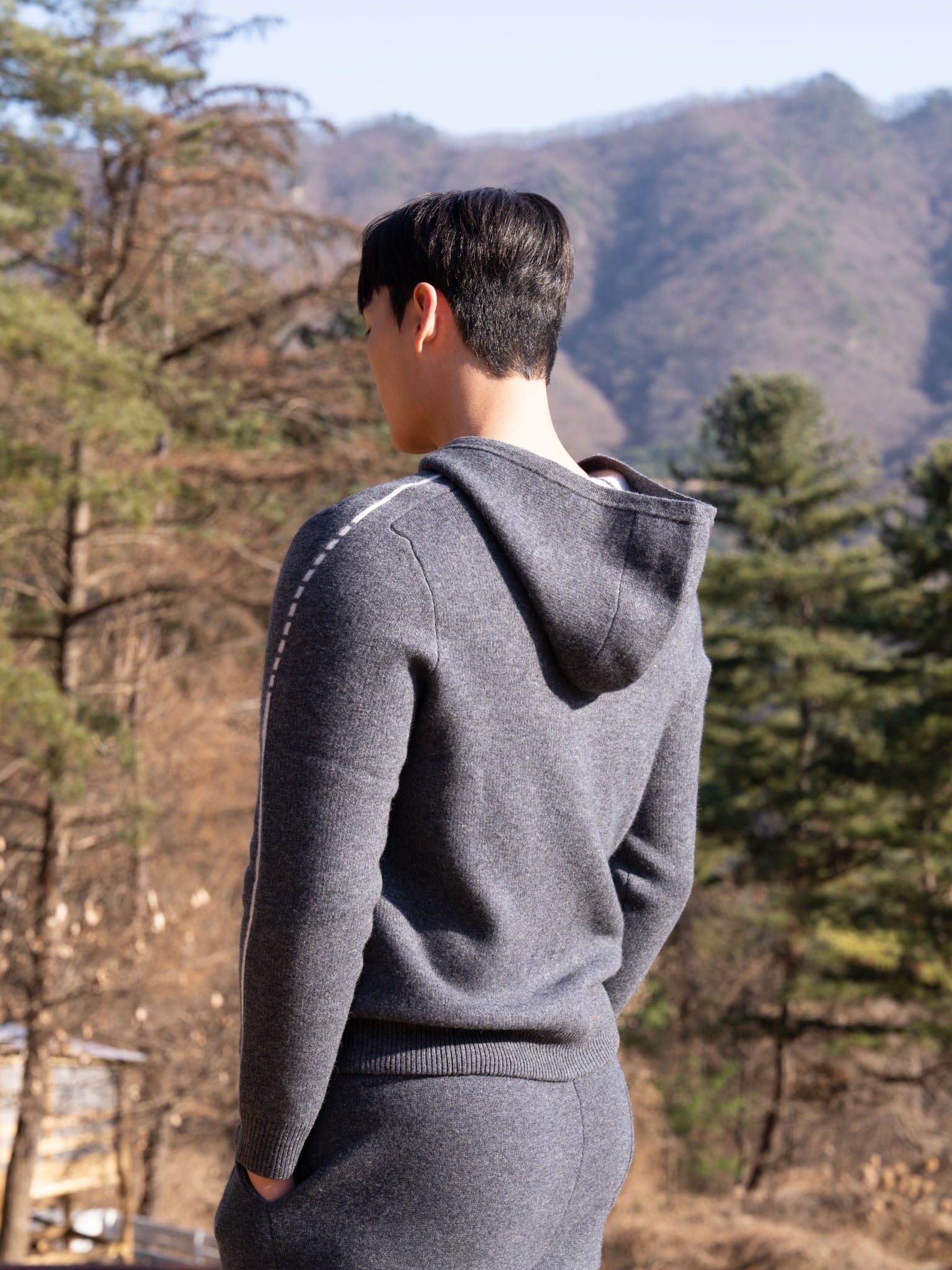 PURE CASHMERE WOOL BLEND WARM ZIP UP