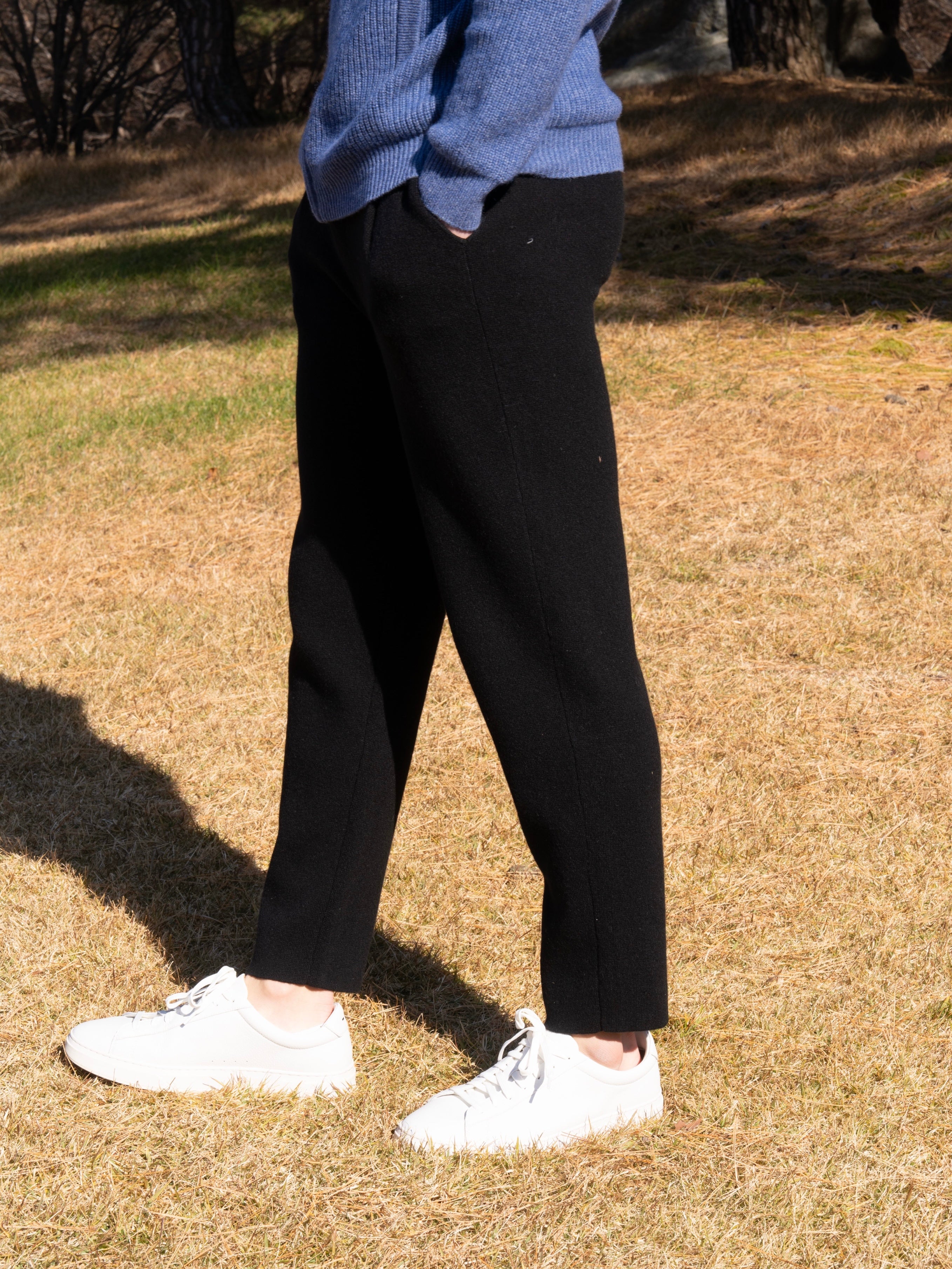 PURE CASHMERE WOOL BLEND PINTUCK PANTS